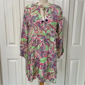 Stella Parker Vibrant Floral Long Sleeve Dress or Coverup